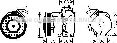 Ava Quality Cooling TOAK448 - Compressor, air conditioning autospares.lv