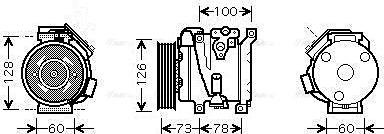 Ava Quality Cooling TO K451 - Compressor, air conditioning autospares.lv