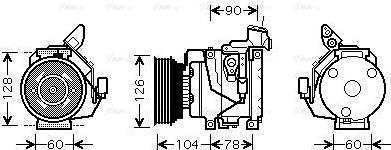 Ava Quality Cooling TOAK437 - Compressor, air conditioning autospares.lv