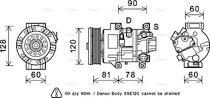 Ava Quality Cooling TOAK581 - Compressor, air conditioning autospares.lv