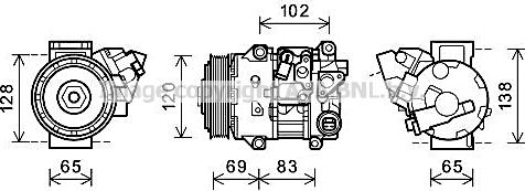 Ava Quality Cooling TOAK661 - Compressor, air conditioning autospares.lv