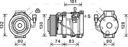 Ava Quality Cooling TOAK611 - Compressor, air conditioning autospares.lv