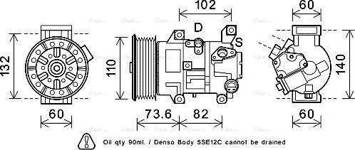 Ava Quality Cooling TOAK683 - Compressor, air conditioning autospares.lv