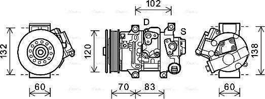 Ava Quality Cooling TOAK627 - Compressor, air conditioning autospares.lv