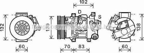 Ava Quality Cooling TOK627 - Compressor, air conditioning autospares.lv