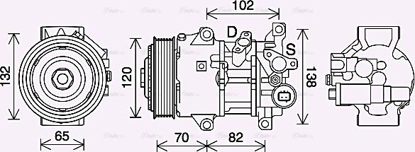 Ava Quality Cooling TOAK745 - Compressor, air conditioning autospares.lv