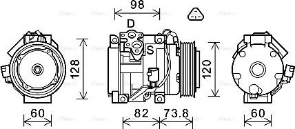 Ava Quality Cooling TOAK726 - Compressor, air conditioning autospares.lv