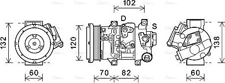 Ava Quality Cooling TOAK721 - Compressor, air conditioning autospares.lv