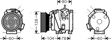 Ava Quality Cooling TO K449 - Compressor, air conditioning autospares.lv