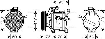 Ava Quality Cooling TO K444 - Compressor, air conditioning autospares.lv