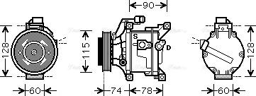 Ava Quality Cooling TO K450 - Compressor, air conditioning autospares.lv