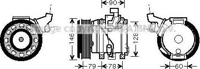 Ava Quality Cooling TO K467 - Compressor, air conditioning autospares.lv