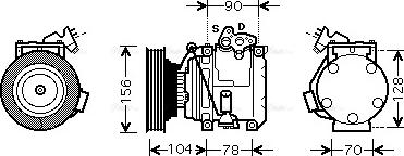 Ava Quality Cooling TO K439 - Compressor, air conditioning autospares.lv