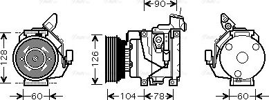 Ava Quality Cooling TO K437 - Compressor, air conditioning autospares.lv