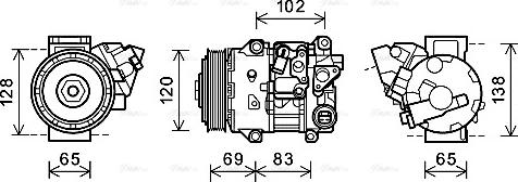 Ava Quality Cooling TOK661 - Compressor, air conditioning autospares.lv