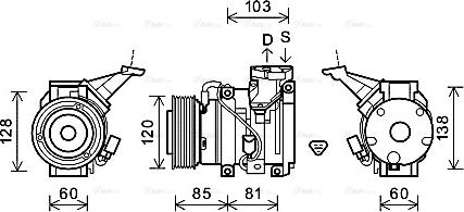 Ava Quality Cooling TOK606 - Compressor, air conditioning autospares.lv