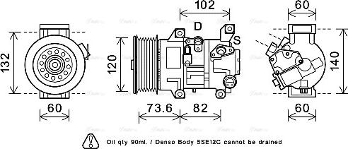 Ava Quality Cooling TOK610 - Compressor, air conditioning autospares.lv