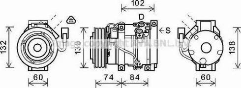 Ava Quality Cooling TOK611 - Compressor, air conditioning autospares.lv