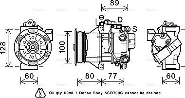 Ava Quality Cooling TOK618 - Compressor, air conditioning autospares.lv