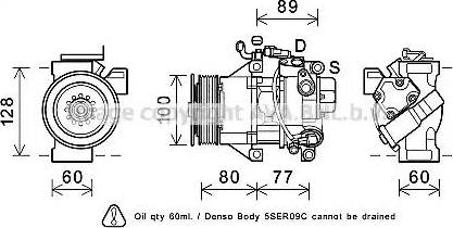 Ava Quality Cooling TOK681 - Compressor, air conditioning autospares.lv