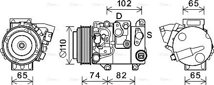 Ava Quality Cooling TOK682 - Compressor, air conditioning autospares.lv