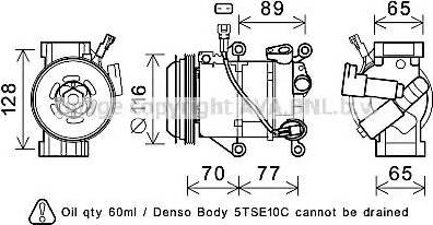 Ava Quality Cooling TOK687 - Compressor, air conditioning autospares.lv