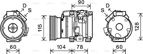 Ava Quality Cooling TOK634 - Compressor, air conditioning autospares.lv