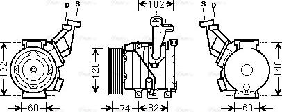 Ava Quality Cooling TOK635 - Compressor, air conditioning autospares.lv