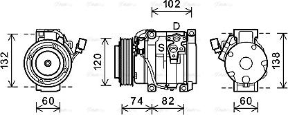 Ava Quality Cooling TOK636 - Compressor, air conditioning autospares.lv