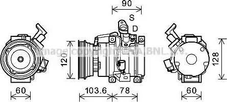 Ava Quality Cooling TOK631 - Compressor, air conditioning autospares.lv