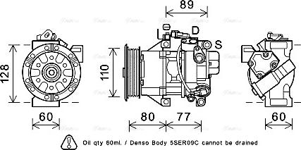 Ava Quality Cooling TOK626 - Compressor, air conditioning autospares.lv