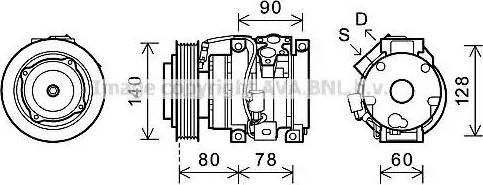 Ava Quality Cooling TOK620 - Compressor, air conditioning autospares.lv