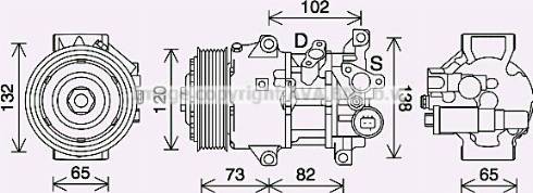 Ava Quality Cooling TOK742 - Compressor, air conditioning autospares.lv