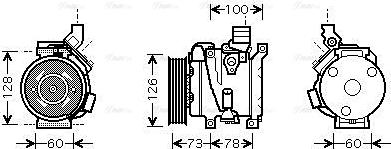 Ava Quality Cooling TOK754 - Compressor, air conditioning autospares.lv