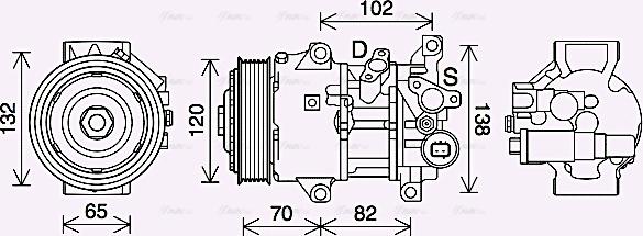 Ava Quality Cooling TOK739 - Compressor, air conditioning autospares.lv