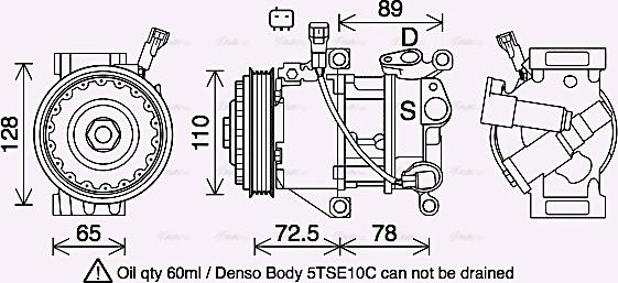 Ava Quality Cooling TOK738 - Compressor, air conditioning autospares.lv