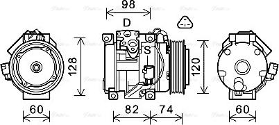 Ava Quality Cooling TOK724 - Compressor, air conditioning autospares.lv