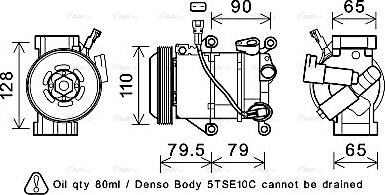 Ava Quality Cooling TOK720 - Compressor, air conditioning autospares.lv