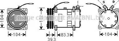 Ava Quality Cooling UVK056 - Compressor, air conditioning autospares.lv