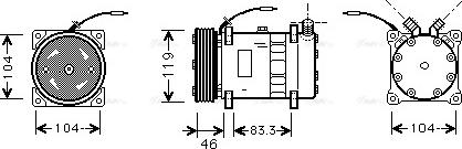 Ava Quality Cooling UVK050 - Compressor, air conditioning autospares.lv