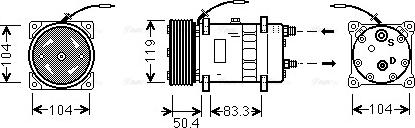 Ava Quality Cooling UVAK058 - Compressor, air conditioning autospares.lv