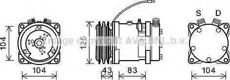 Ava Quality Cooling UVK085 - Compressor, air conditioning autospares.lv