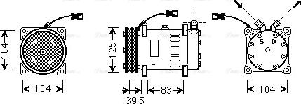 Ava Quality Cooling UVAK075 - Compressor, air conditioning autospares.lv