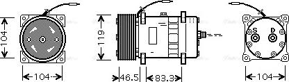 Ava Quality Cooling UVAK123 - Compressor, air conditioning autospares.lv