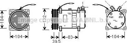 Ava Quality Cooling UVK034 - Compressor, air conditioning autospares.lv