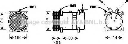 Ava Quality Cooling UVK075 - Compressor, air conditioning autospares.lv