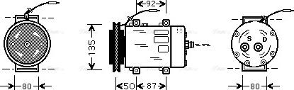 Ava Quality Cooling UVK148 - Compressor, air conditioning autospares.lv