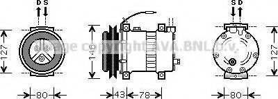 Ava Quality Cooling UVK119 - Compressor, air conditioning autospares.lv