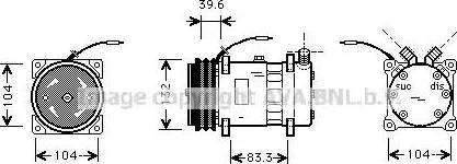 Ava Quality Cooling UVK111 - Compressor, air conditioning autospares.lv