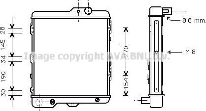 Ava Quality Cooling VN2035 - Radiator, engine cooling autospares.lv